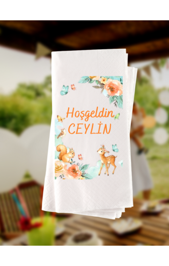 Bebek Doğumu Hoşgeldin Baskılı Konsept Peçete 20 Adet 0001…
