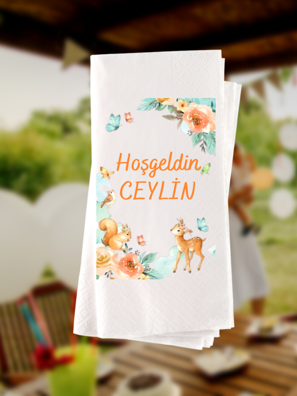 Bebek Doğumu Hoşgeldin Baskılı Konsept Peçete 20 Adet 0001…