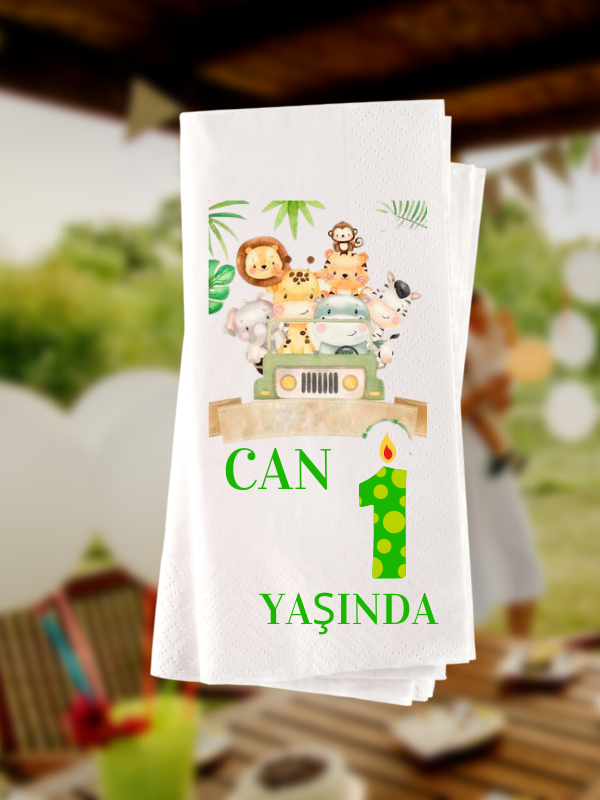 Çocuk Doğum Günün Yaş Baskılı Konsept Peçete 20 Adet 0000…
