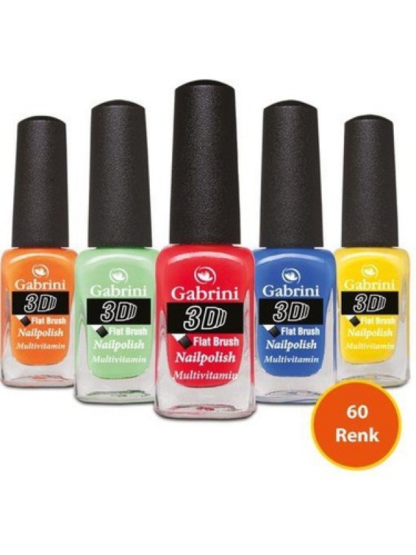 Gabrını 3 D Flat Brush Oje 60 Renkli…