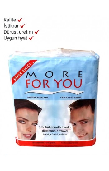 More For You TEK KULLANIMLIK HAVLU TEKLİ 100 ADET 80x40 cm…
