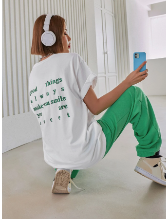 Your Smile Baskılı Beyaz Kadın T-shirt Beyaz
