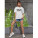 Vacay Baskılı Kadın T-shirt Beyaz