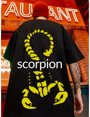 Enhandmade Scorpion Baskılı Erkek Tişört Özel Seri
