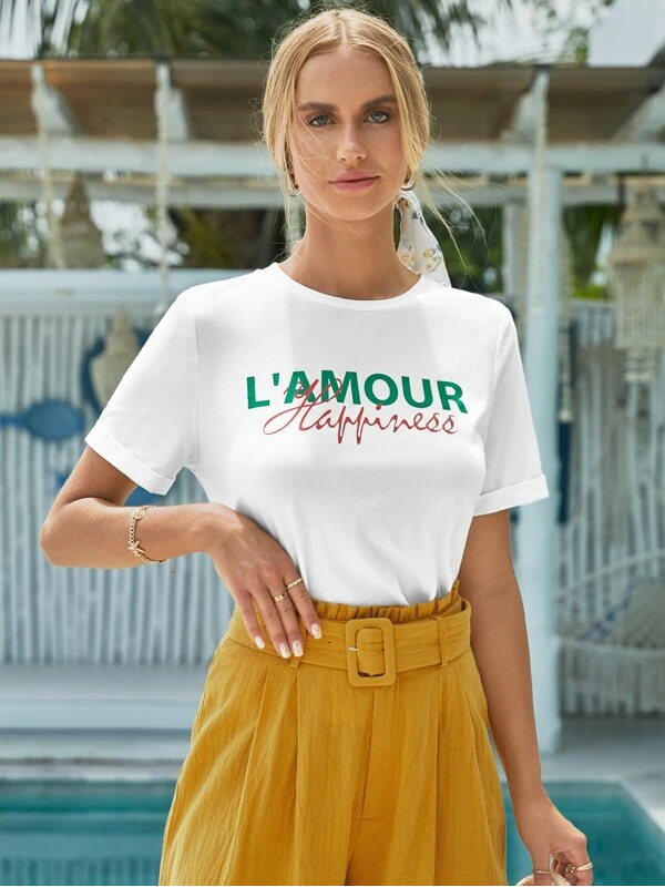 Lamour Baskılı Bayan T-shirt…