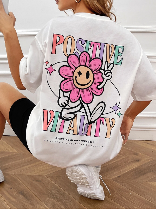 Postive Baskılı Oversize Bayan T-shirt…