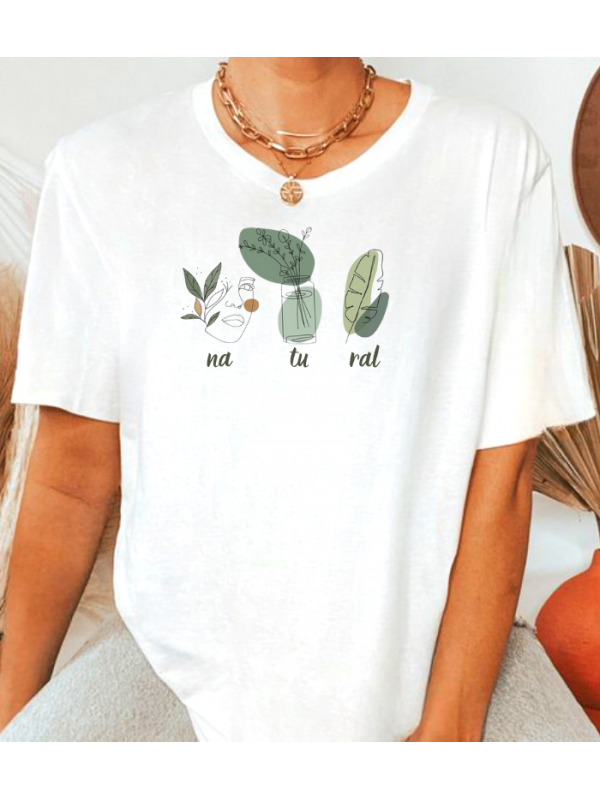 Soyut Çizim Baskılı Kadın Beyaz Tshirt Tişört…