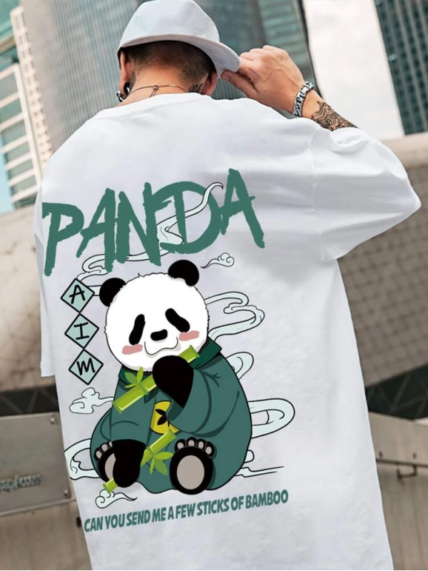 Panda Baskılı tişört Siyah…