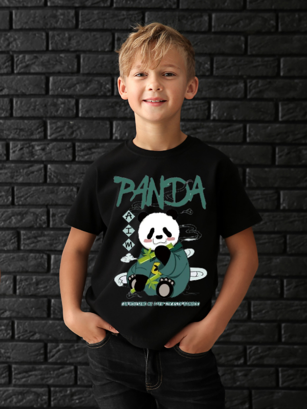 Panda Baskılı Erkek Çocuk Tişört…