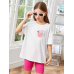 Sevimli Kediler Baskılı Kız Çocuk Tişört-T-shirt ve Şapka Takım