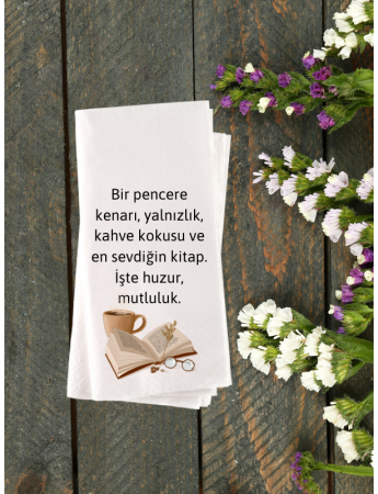 Kitap Baskılı Peçete 20 adet