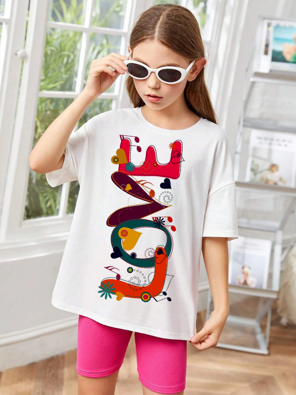 Love Baskılı Kız Çocuk Tişört…