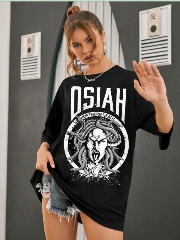 DSIAH Baskılı Kadın Tişört Siyah…