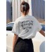 We Love Baskılı Kadın Beyaz  Tshirt Tişört