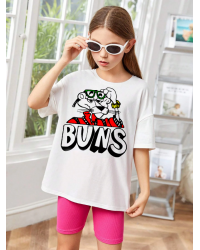 Buns Baskılı Kız Çocuk Tişört