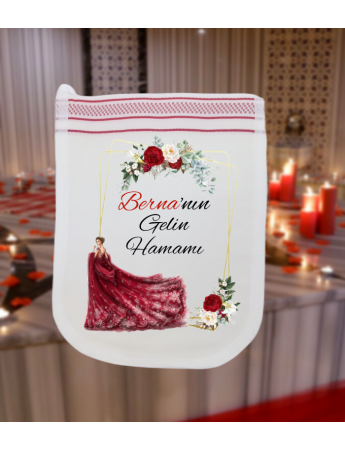 Gelin Hamamı Peştamalli Kişiye Özel Kese-Havlu-Peçete Seti 003