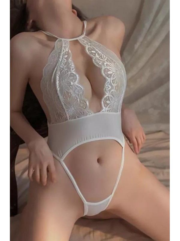 Bella Notte Beyaz Göğüs Dekolteli Göbeği Açık Babydoll 15004