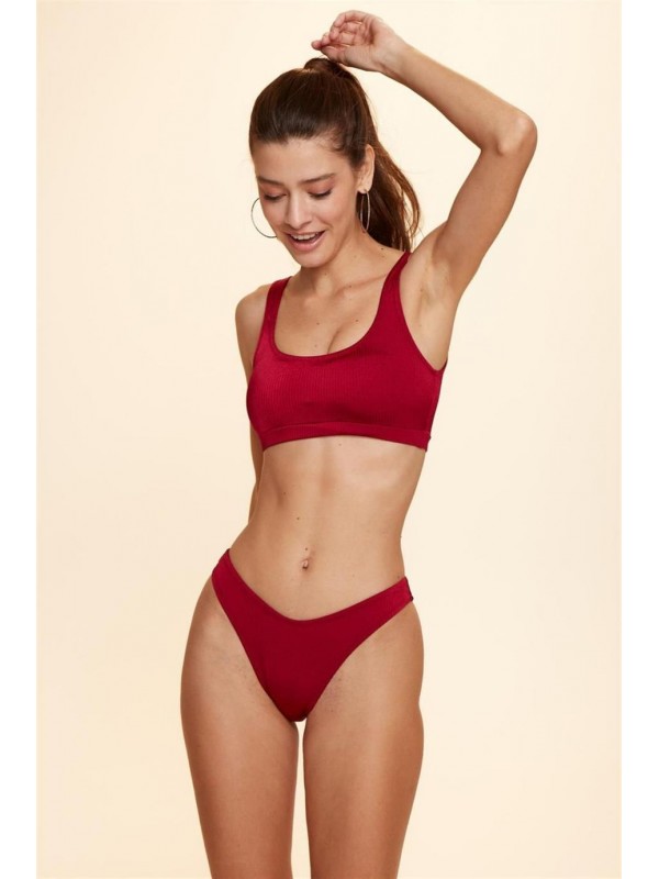Bella Notte Tek Alt Bordo Bikini Altı N04A