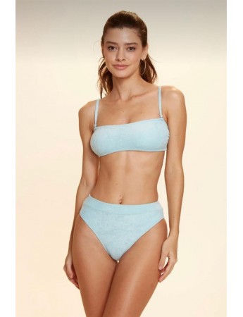 Bella Notte Mavi Straplez Bandaj Havlu Bikini Üstü N07U