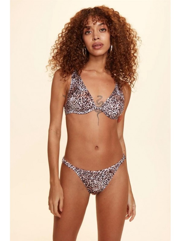 Bella Notte Balenli Uzun Üçgen Leopar Bikini Üstü N20U