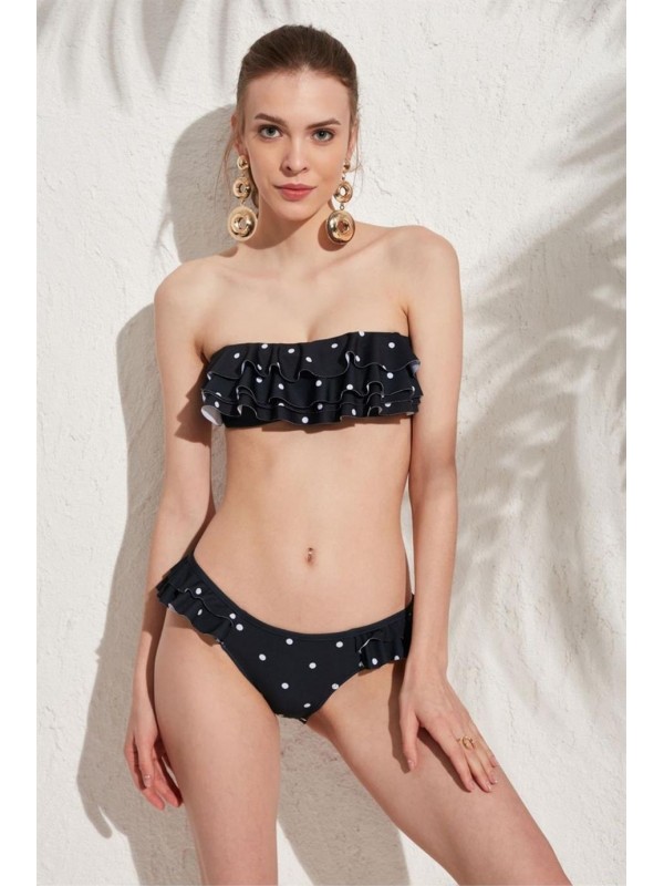 Bella Notte Straplez Fırfırlı Puanlı Bikini Takım N22T…