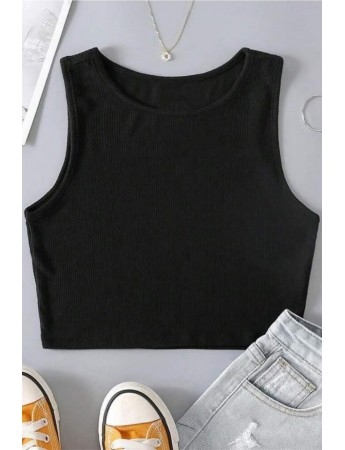 Bella Notte Siyah Kalın Askılı Crop BN6572S