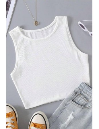 Bella Notte Beyaz Kalın Askılı Crop BN6572B