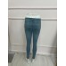 Yüksek Bel Likralı Jean Pantolon 90 Cm Yeşil