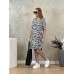Kadın Zebra Desen Oversize Kalıp Jarse Kumaş Dizüstü Elbise Beyaz