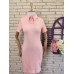 Polo Yaka Interlok Pamuk Kumaş Elbise 83cm Lila