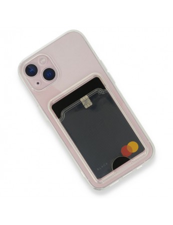 FitCase iPhone 13 Kılıf Cardy Şeffaf Kartlık Cepli Kapak