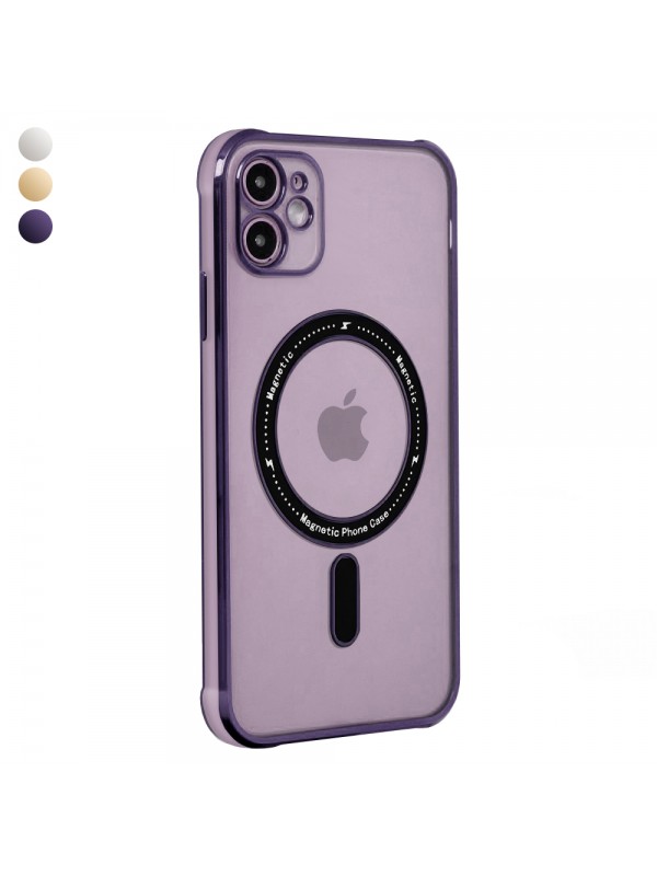iPhone 11 Kılıf Magsafe Özellikli Gold Seri Lazer Silikon Kapak…