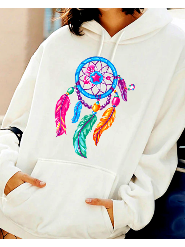 Kuş tüyü baskılı kadın sweatshirt…