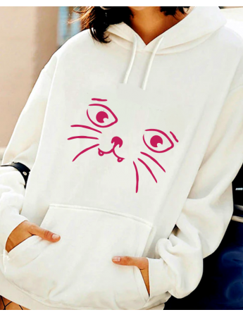 Kedi baskılı kadın sweat 04