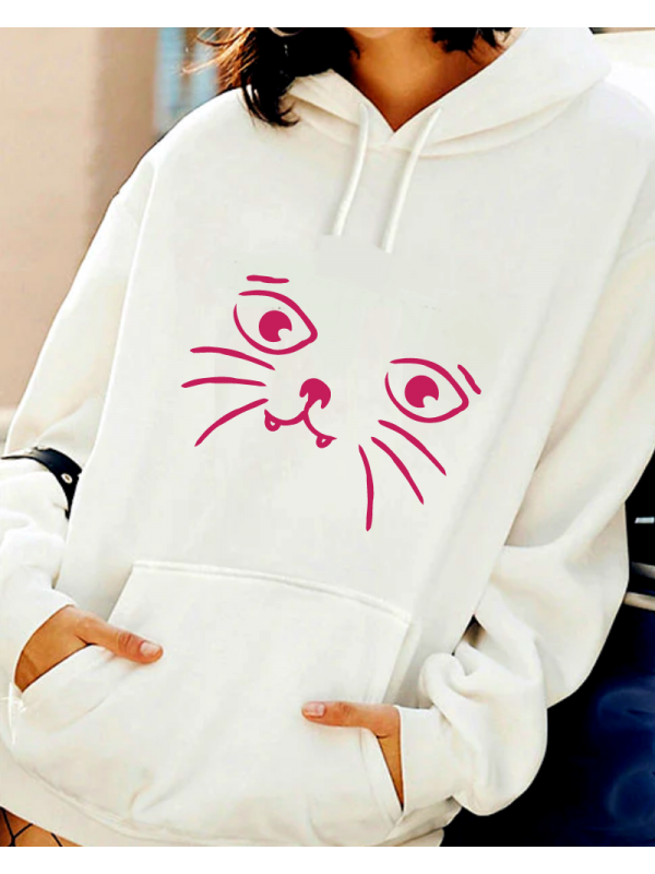 Kedi baskılı kadın sweat 04…