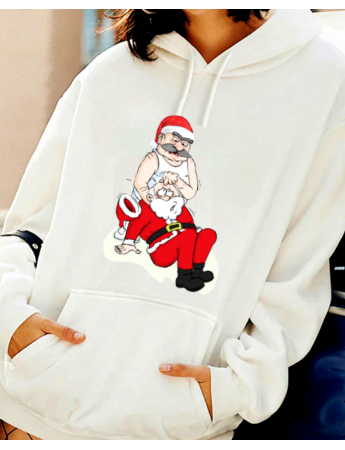 Noel baba baskılı kadın sweat