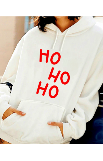 Ho ho ho baskılı kadın sweat…
