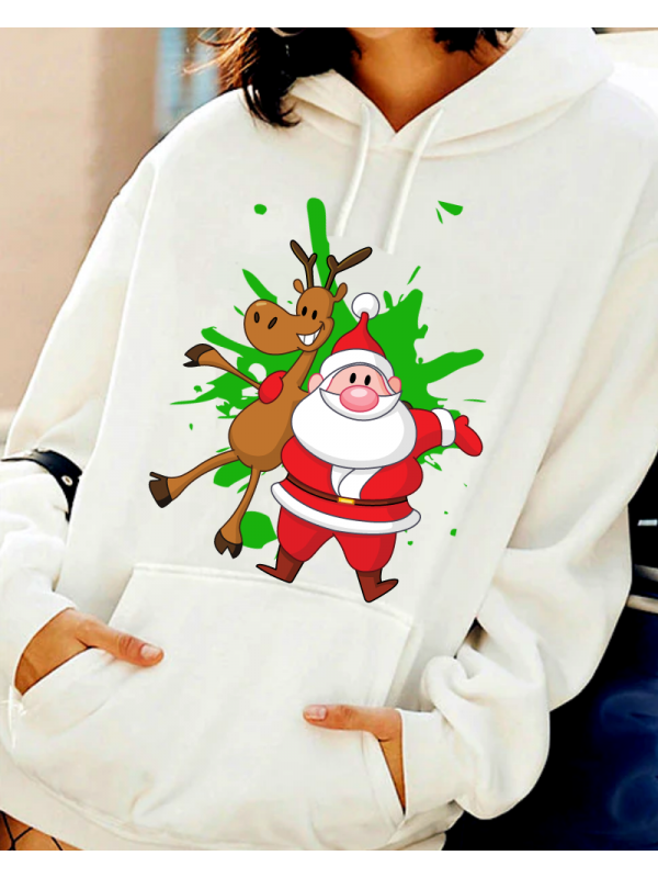 Noel baba baskılı kadın sweat 01…
