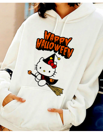 Halloween baskılı kadın sweat 06
