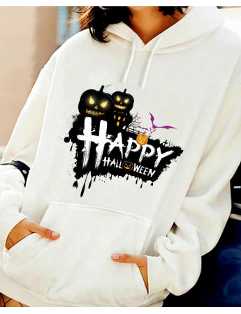 Halloween baskılı kadın sweat 10