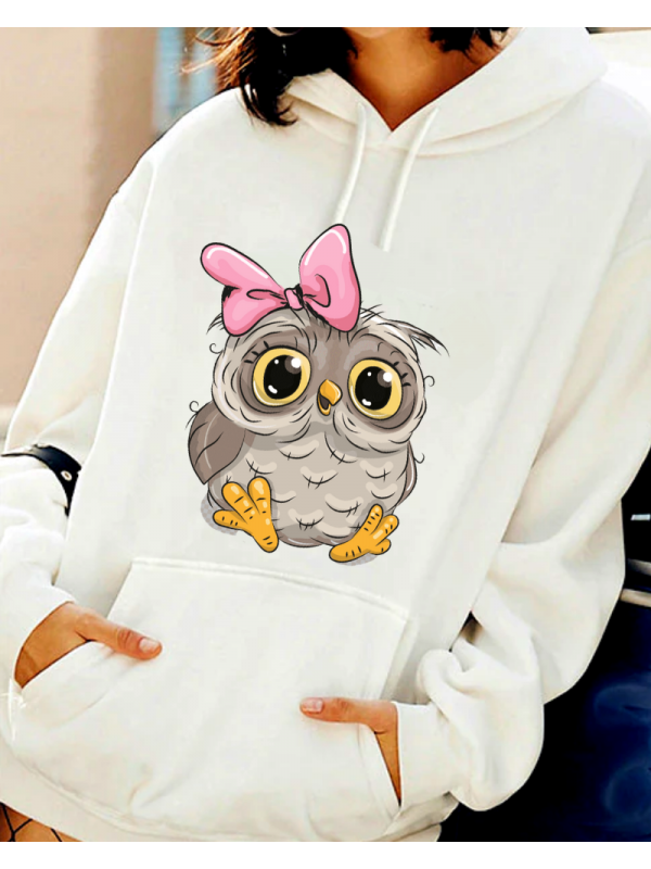 Baykuş baskılı kadın sweat…