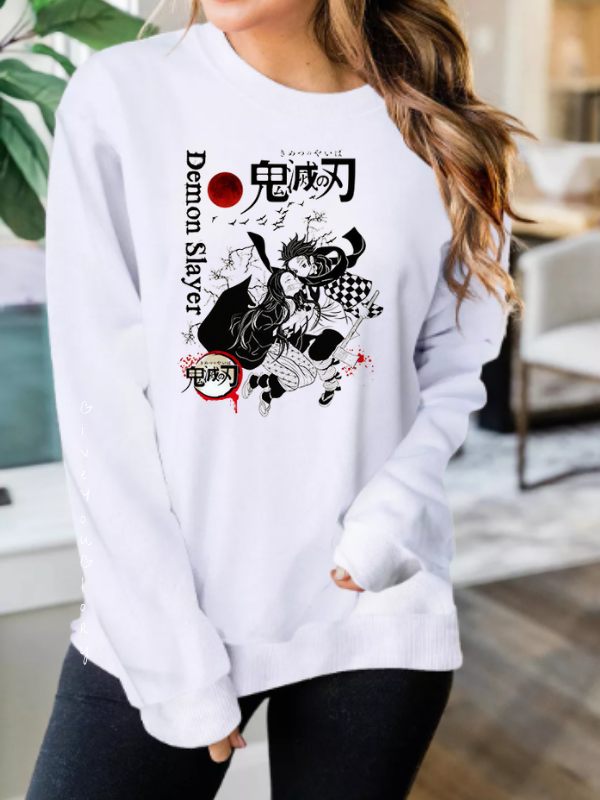 Demon Slayer baskılı kadın sweat…