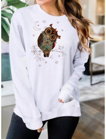 Baykuş baskılı kadın sweat 01