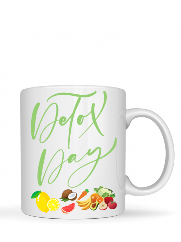 Detox Day Baskılı İllüstrasyon Beyaz Kupa 40…