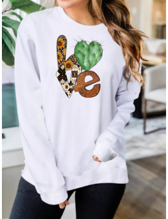 Love baskılı kadın sweat