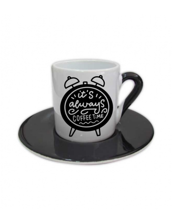 Coffe Time Baskılı Türk Kahvesi Fincanı