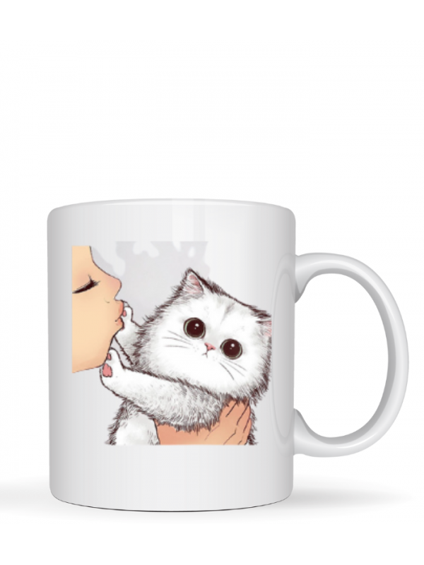 Kedi Baskılı Kupa Beyaz 02…