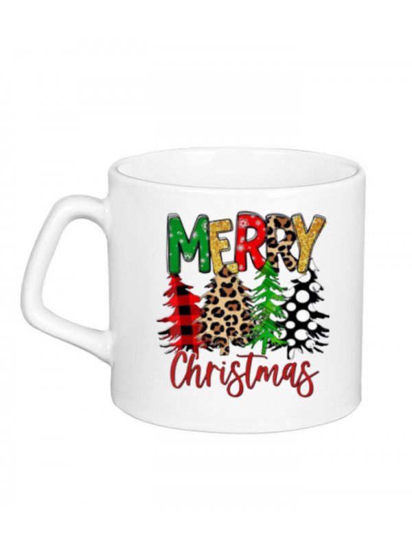 Merry Christmas Çam Ağacı Baskılı Kişiye Özel Süblimasyon Baskı K…