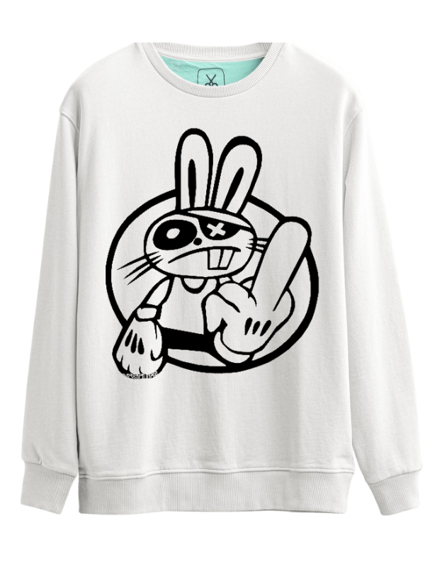 Tavşan baskılı unisex sweathirt…