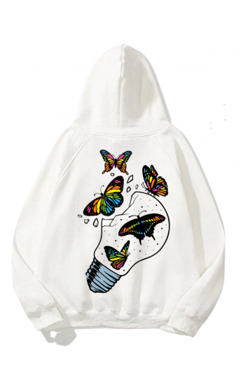 Love ve kelebek baskılı kadın sweatshirt…